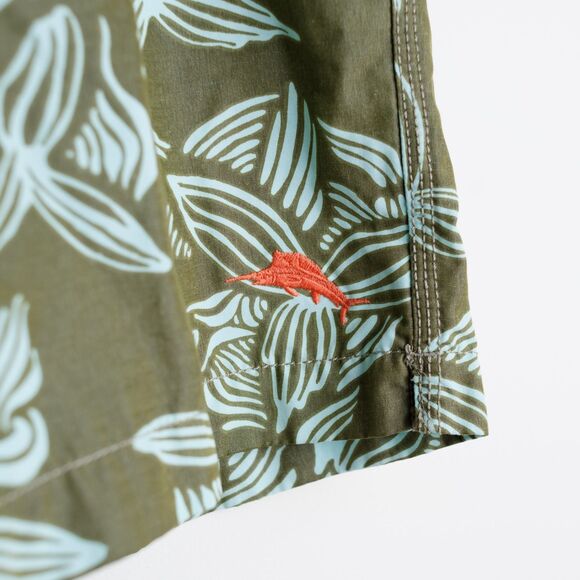 Tommie Bahama Boardshorts Mens M Medium Green Blue Swim Hawaiian Floral Print - Picture 6 of 9